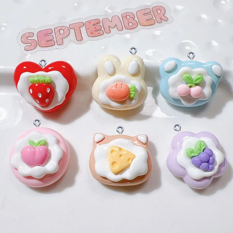 Resin Craft Projects - 10Pcs Simulation Cute Fruit Cake Resin