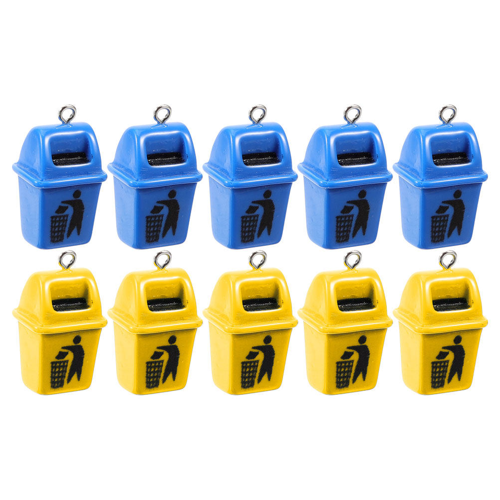 Resin Craft Projects - 10Pcs Garbage Bin Charms Smooth Resin
