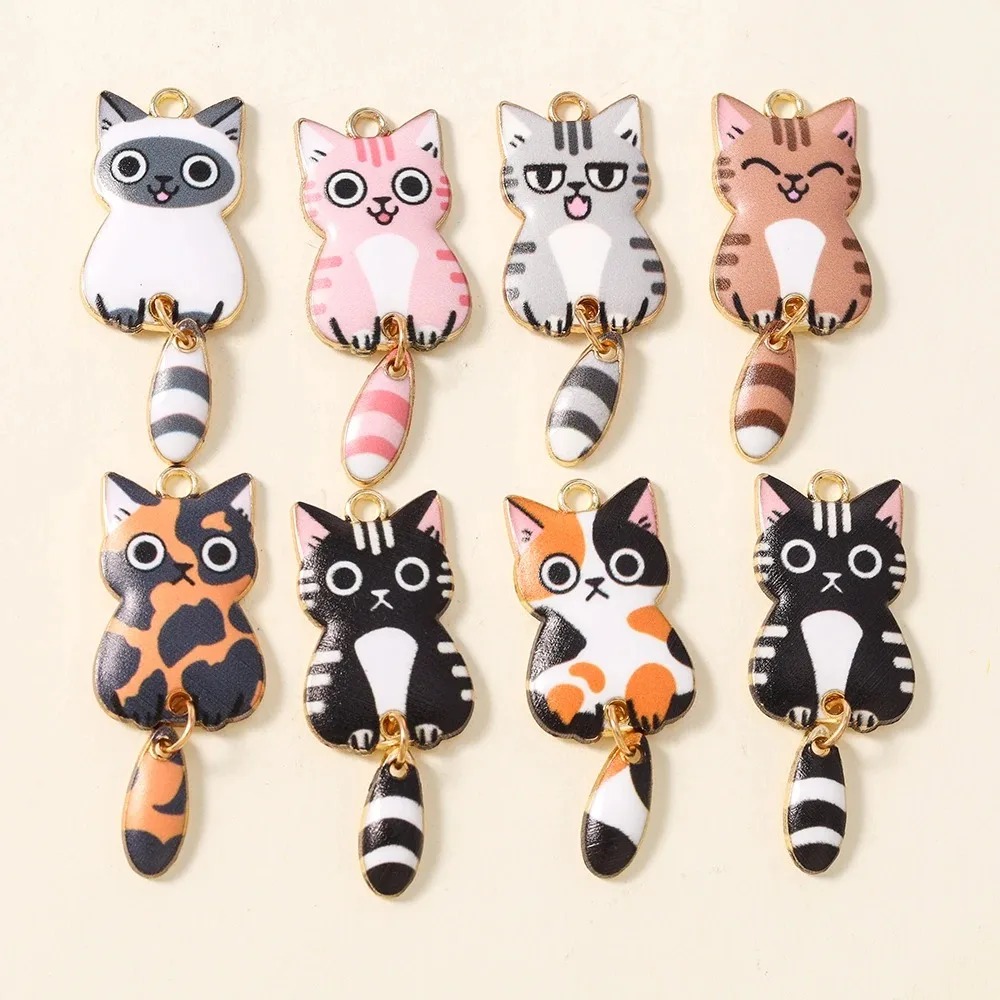 10Pcs 16×39mm Cute Cartoon Cat - Resin Craft Projects recension och pris